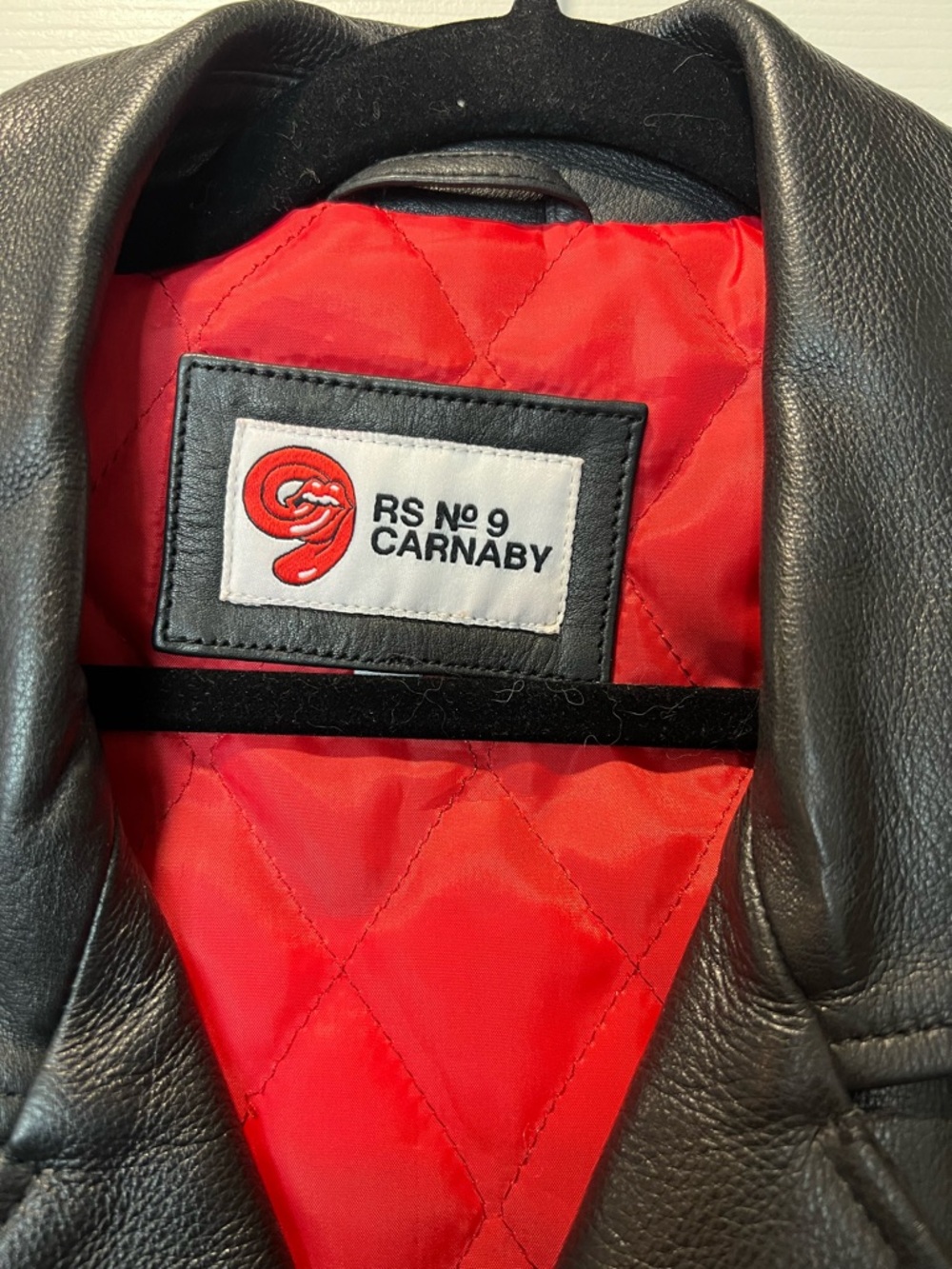 Men's Leather Jacket with Red Quilted Lining - Rolling Stones - Picture 3 of 9